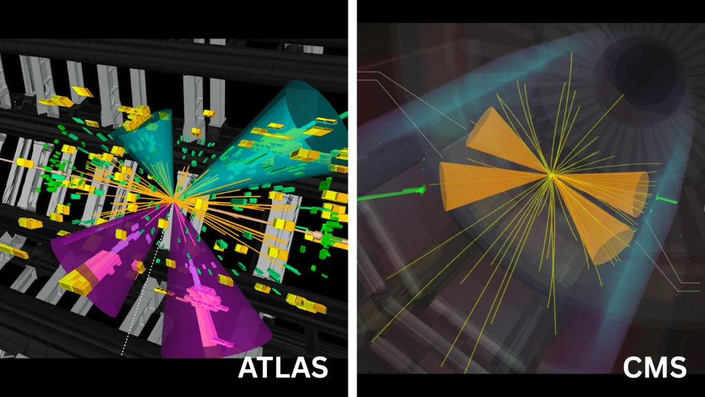 Candidate double-Higgs collision events recorded by the ATLAS and CMS detectors